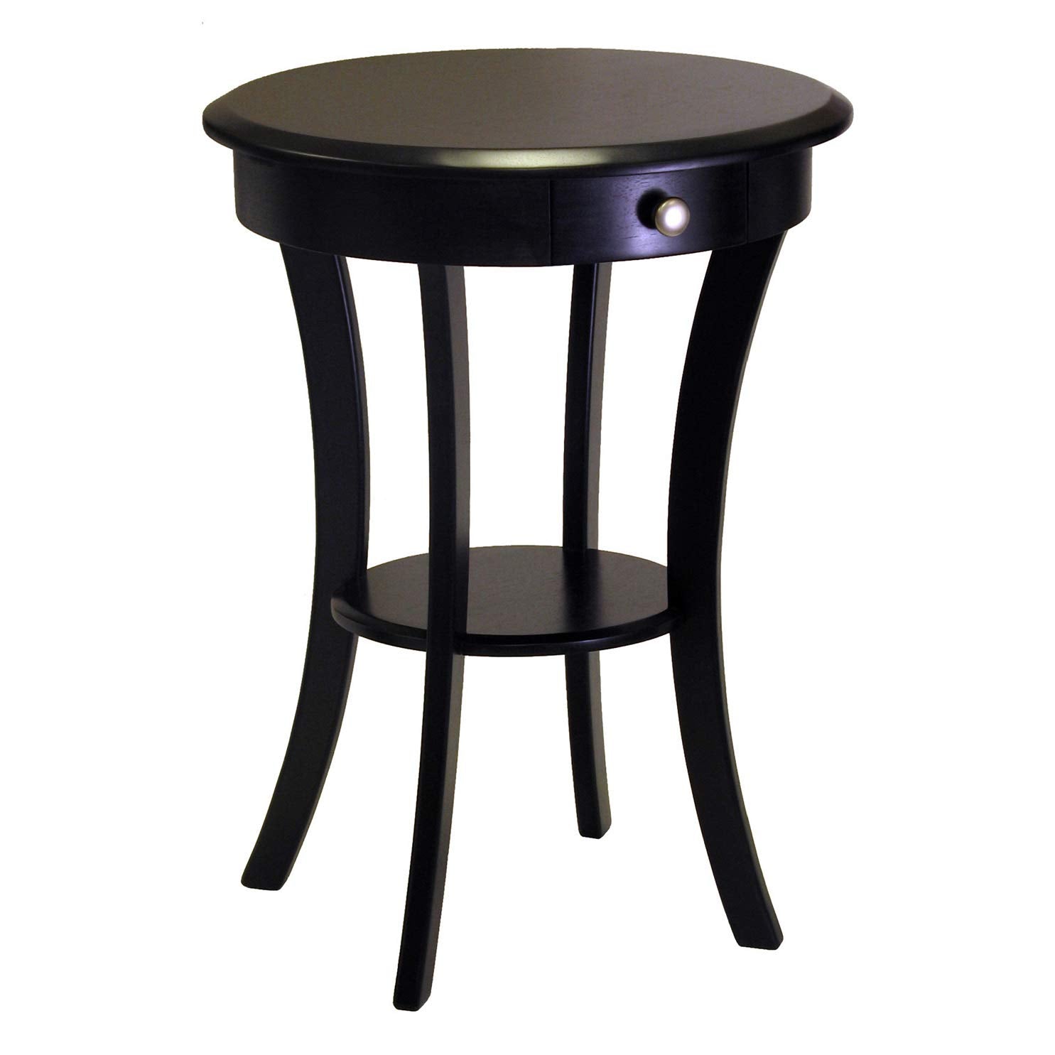 TABLE | Ergode  Wood Sasha Accent Table | Deluxe Size | Elegant Round Design | Ample Storage | Easy Assembly | Multiple Finishes | 20 W x 20 D x 27 H | casafoyer.myshopify.com