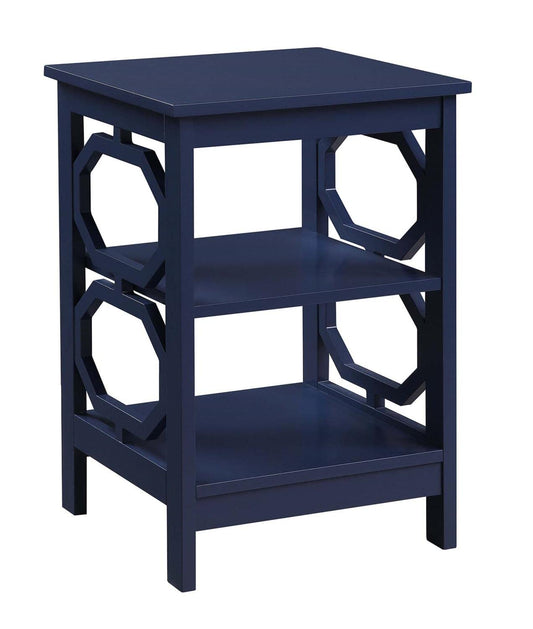 TABLE | Omega End Table with Shelves | Minimalist Design | Sleek Lines | Octagon Cut Outs | Convenient Storage | Durable | Explore Omega Collection | casafoyer.myshopify.com