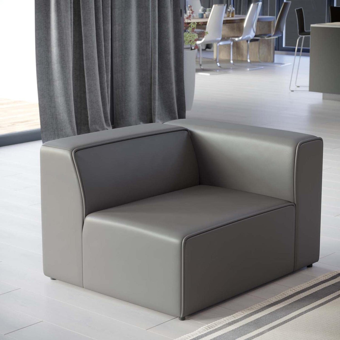 sofas | CasaFoyer Mingle Vegan Leather Right-Arm Chair | Ultimate Comfort & Style | Spacious Seating | Dense Foam Padding | Adjustable | Vegan Leather Upholstery | Modular Sectional Sofa | Gray | casafoyer.myshopify.com