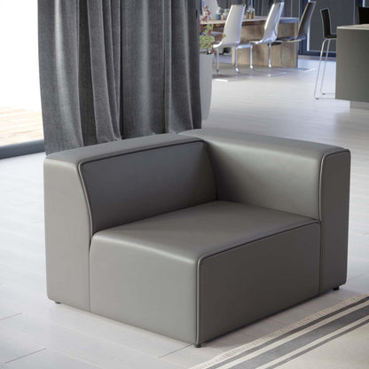 sofas | CasaFoyer Mingle Vegan Leather Right-Arm Chair | Ultimate Comfort & Style | Spacious Seating | Dense Foam Padding | Adjustable | Vegan Leather Upholstery | Modular Sectional Sofa | Gray | casafoyer.myshopify.com