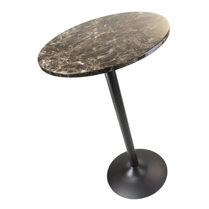 TABLE | Ergode  Wood Cora Pub Table | Stylish & Compact | Faux Marble Top | Black Base | Easy to Clean | Minimal Assembly | 23.6 Circumference | 39.76 H | casafoyer.myshopify.com