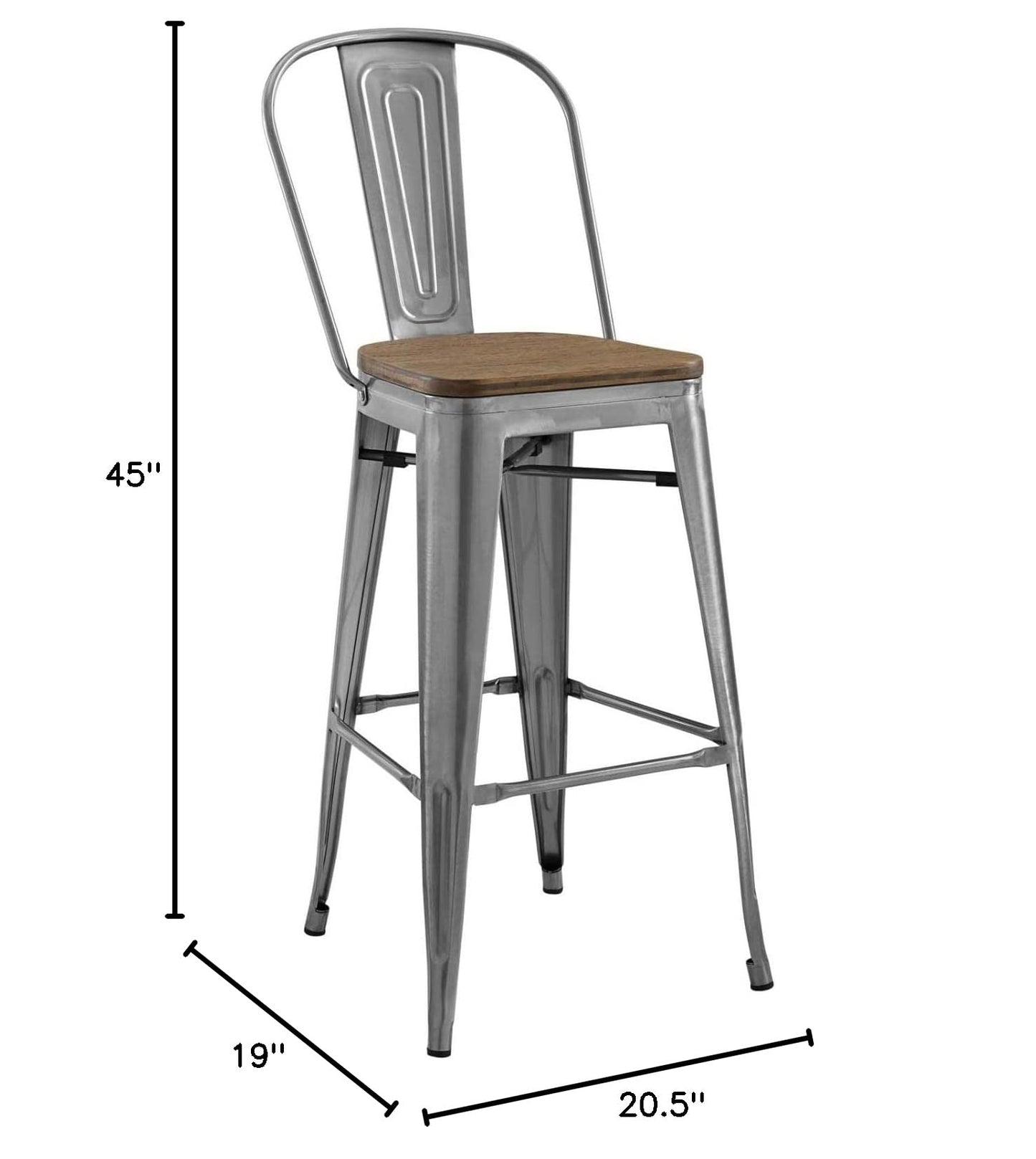 barstools | CasaFoyer Promenade Side Bamboo & Metal Bar Stool | Vintage Steel Finish | Industrial Modern Style | Enhance Dining Experience | Complementary Piece | casafoyer.myshopify.com