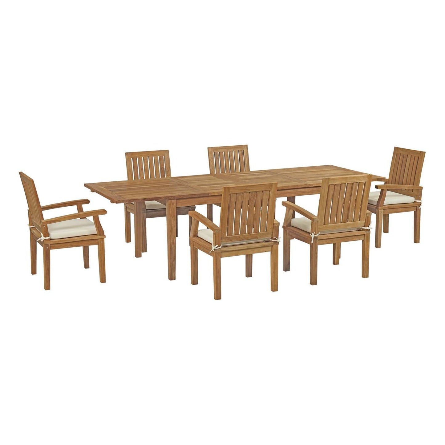 kitchen and dining room sets | CasaFoyer Marina Outdoor Set | Luxury Teak Wood | 7 Piece Dining Set | Table & Armchairs | Durable & Weather-Resistant | Assembly Required | casafoyer.myshopify.com