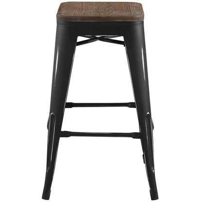 barstools | CasaFoyer Promenade Bamboo & Metal Counter Stool | Vintage Powder Coated Steel Finish | Industrial Modern Design | Versatile & Vibrant | Set of 1 | casafoyer.myshopify.com