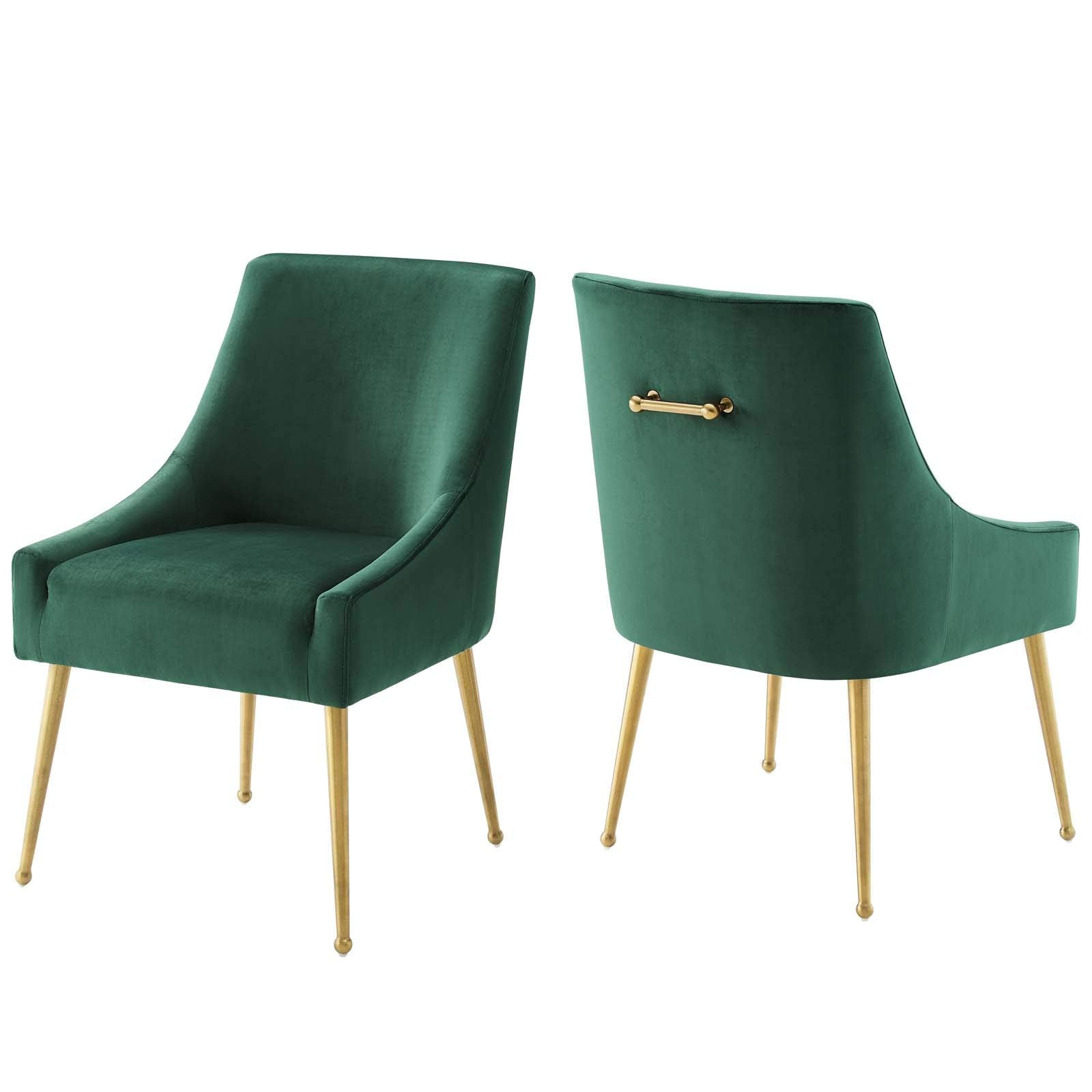home office desk chairs | CasaFoyer Discern Performance Velvet Dining Chair Set of 2 | Elegant Design | Sturdy Wood Frame | Stain-Resistant Velvet Upholstery | Comfortable Foam Padding | Brushed Gold Legs | Suitable for Multiple Spaces | Non-Marking Foot Caps | casafoyer.myshopify.com