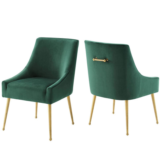 home office desk chairs | CasaFoyer Discern Performance Velvet Dining Chair Set of 2 | Elegant Design | Sturdy Wood Frame | Stain-Resistant Velvet Upholstery | Comfortable Foam Padding | Brushed Gold Legs | Suitable for Multiple Spaces | Non-Marking Foot Caps | casafoyer.myshopify.com