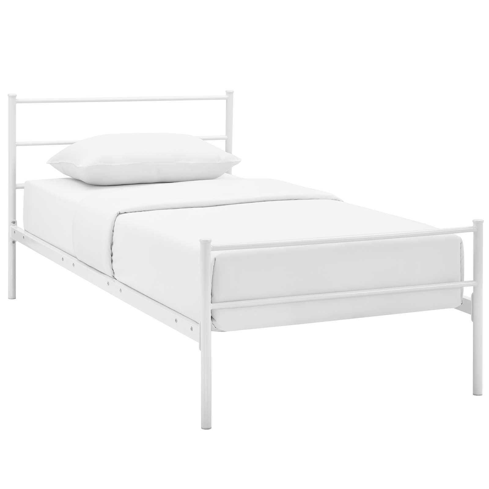 Bed | CasaFoyer Alina Platform Twin Bed Frame | Rustic Charm meets Modern Design | Sturdy Vintage Steel | Holds 1323 lbs | Cottage Aesthetic | No Box Spring Needed | Compatible with Memory Foam, Spring, Latex, Hybrid Mattresses (Mattress Not Included) | casafoyer.myshopify.com