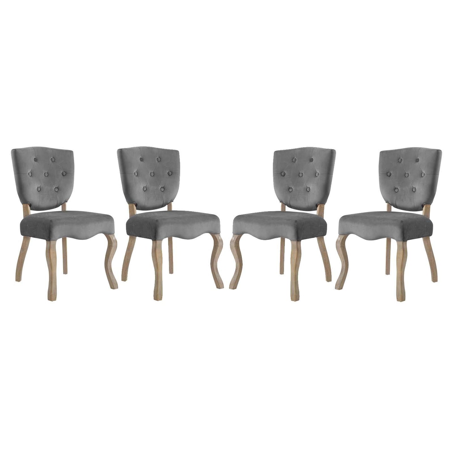 home office desk chairs | CasaFoyer Array Vintage French Dining Side Chair Set of 4 | Weathered Wood Legs | Button Tufted Shield Back | Velvet Upholstery | Non-Marking Foot Caps | Fully Assembled | casafoyer.myshopify.com