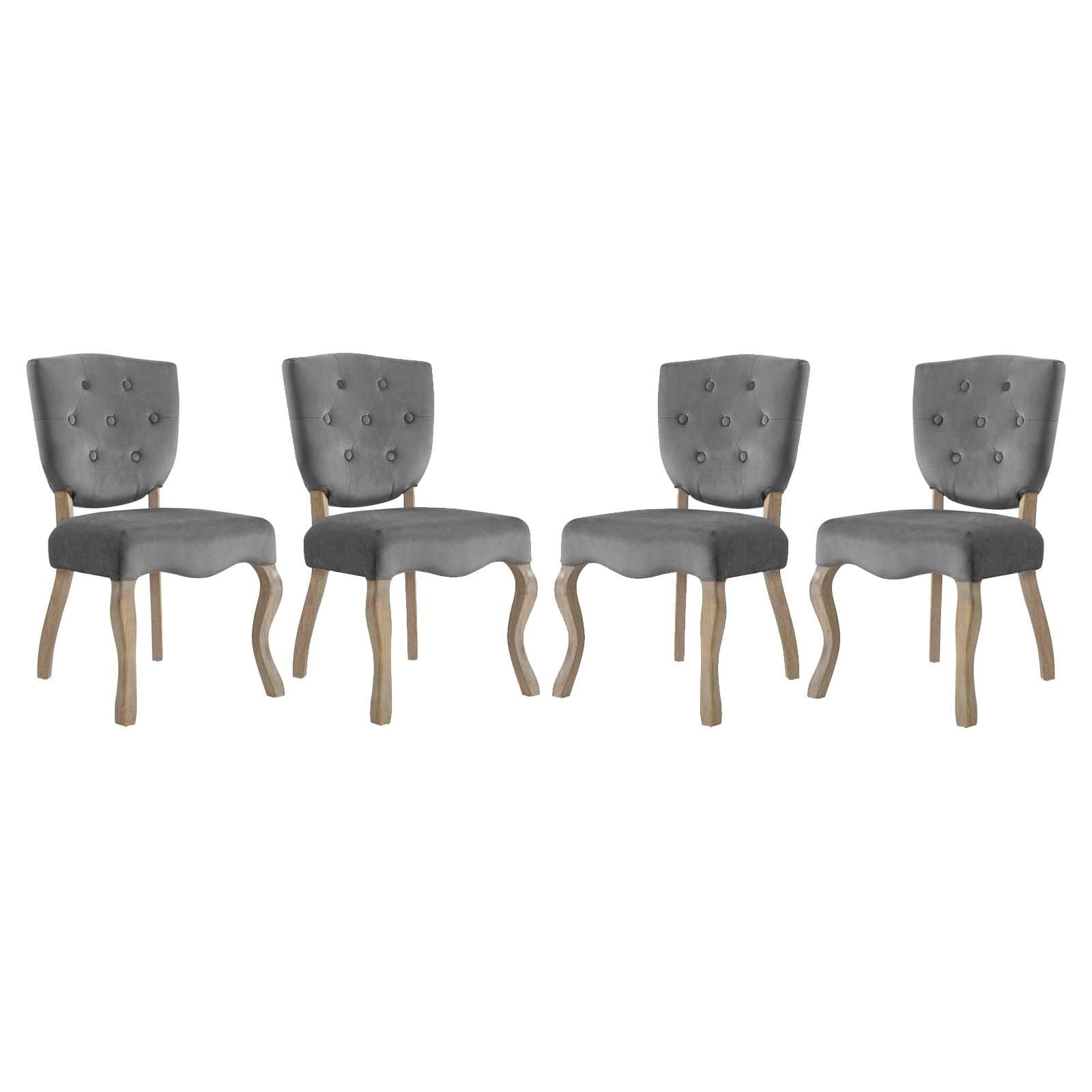 home office desk chairs | CasaFoyer Array Vintage French Dining Side Chair Set of 4 | Weathered Wood Legs | Button Tufted Shield Back | Velvet Upholstery | Non-Marking Foot Caps | Fully Assembled | casafoyer.myshopify.com