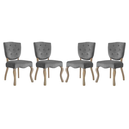 home office desk chairs | CasaFoyer Array Vintage French Dining Side Chair Set of 4 | Weathered Wood Legs | Button Tufted Shield Back | Velvet Upholstery | Non-Marking Foot Caps | Fully Assembled | casafoyer.myshopify.com