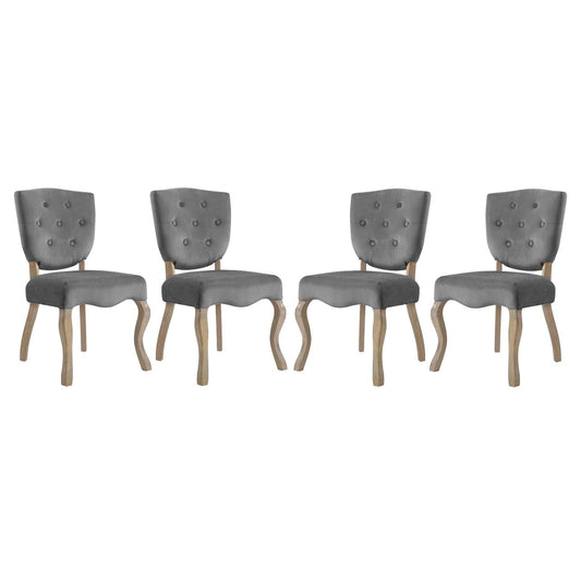 home office desk chairs | CasaFoyer Array Vintage French Dining Side Chair Set of 4 | Weathered Wood Legs | Button Tufted Shield Back | Velvet Upholstery | Non-Marking Foot Caps | Fully Assembled | casafoyer.myshopify.com
