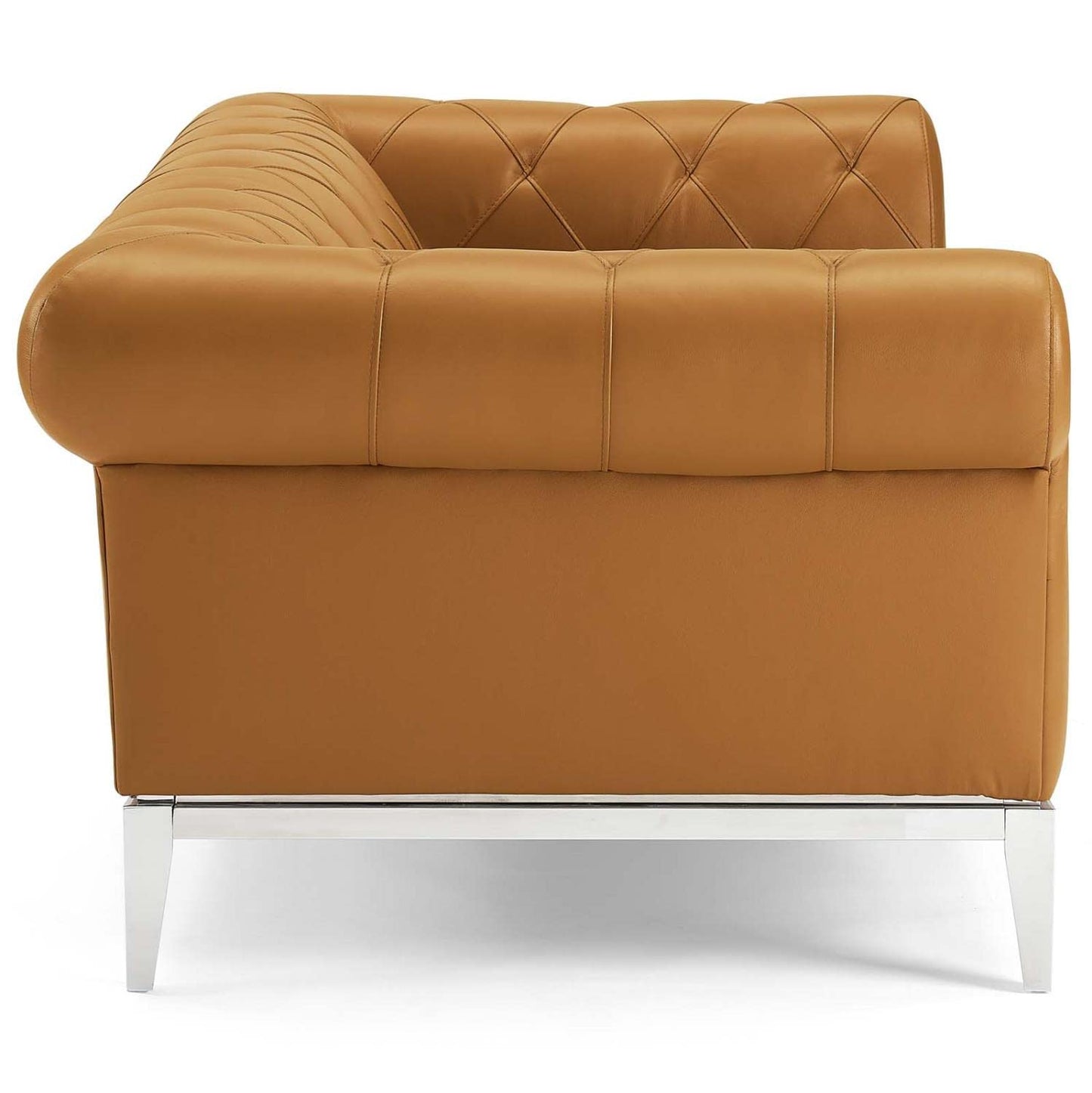 sofas | CasaFoyer Idyll Leather Chesterfield Loveseat | Spacious | Opulent | Tufted Button Accents | Supple Leather Upholstery | 70 inches | Polished Stainless Steel Frame | 600 lbs Capacity | casafoyer.myshopify.com