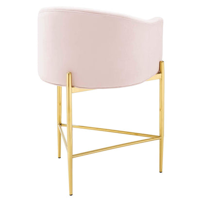 barstools | CasaFoyer Savour Tufted Performance Velvet Counter Stool Set of 2 | Elegant Design | Stain-Resistant | Comfortable Seating | Chrome Gold Frame | Pink | casafoyer.myshopify.com