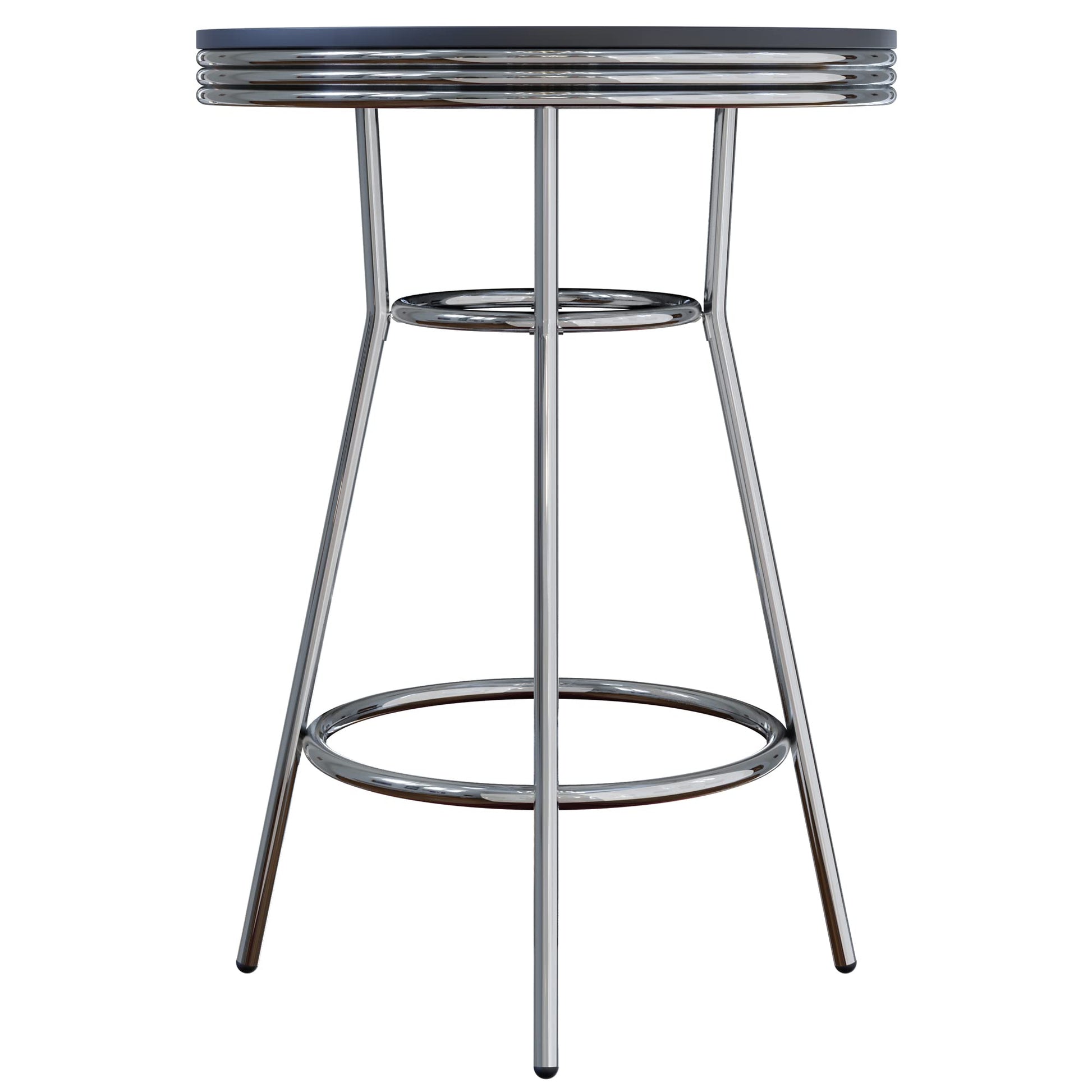 childrens table and chair sets | CasaFoyer  Wood Summit 3-Piece Pub Table Set | Sleek & Stylish | Modern & Retro Elements | Black Wood Composite Tabletop | Chrome Plated Frame | Swivel Bar Stools | Compact Design | Easy Assembly | 60-Day Replacement Window | casafoyer.myshopify.com