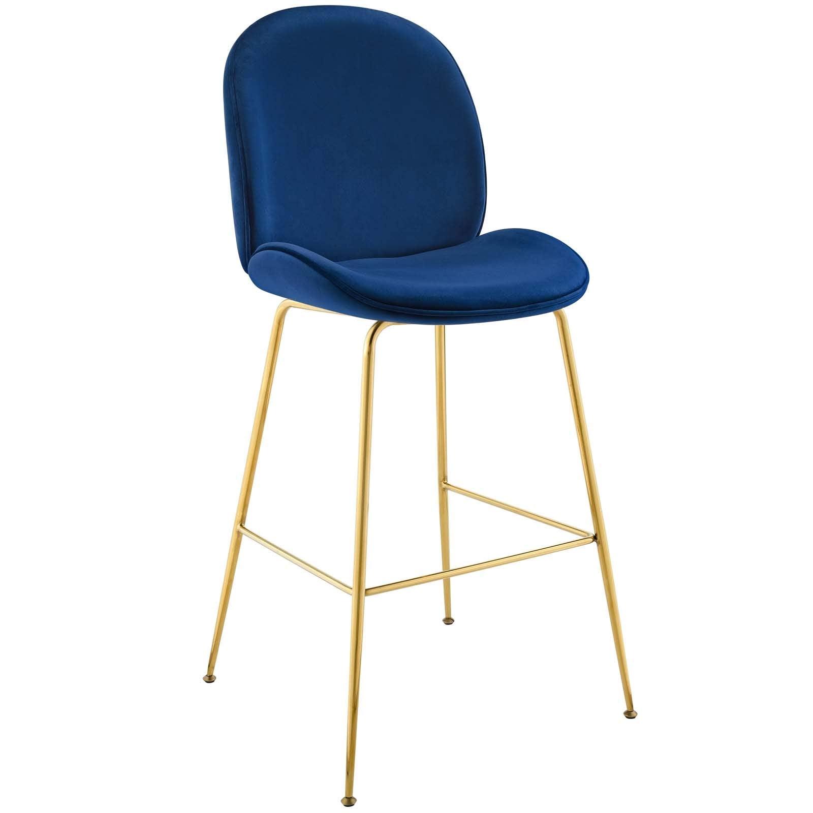 barstools | CasaFoyer Scoop Bar Stool | Vintage Glamour | Gold Stainless Steel Frame | Performance Velvet Upholstery | Padded Seat | Contemporary Design | Pub Height | casafoyer.myshopify.com
