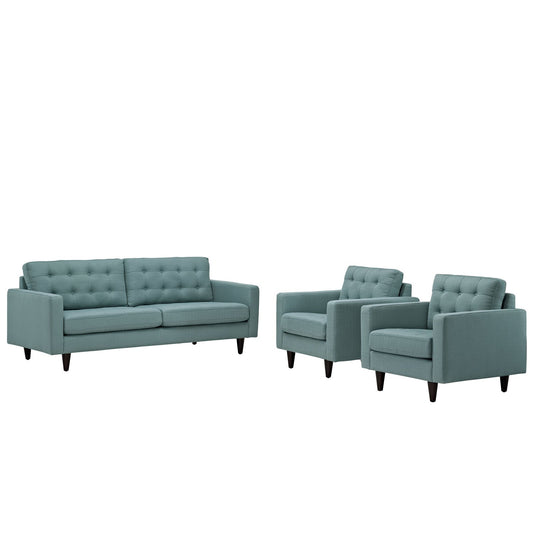 Sofa & chair Sets | Empress Upholstered Sofa | Armchairs Set - Elegant Design | Tufted Buttons | Luxurious Cushions - 1 Sofa, 2 Armchairs | casafoyer.myshopify.com