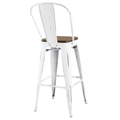 barstools | CasaFoyer Promenade Side Bamboo & Metal Bar Stool | Vintage Steel Finish | Set of 4 | Industrial Modern Design | casafoyer.myshopify.com