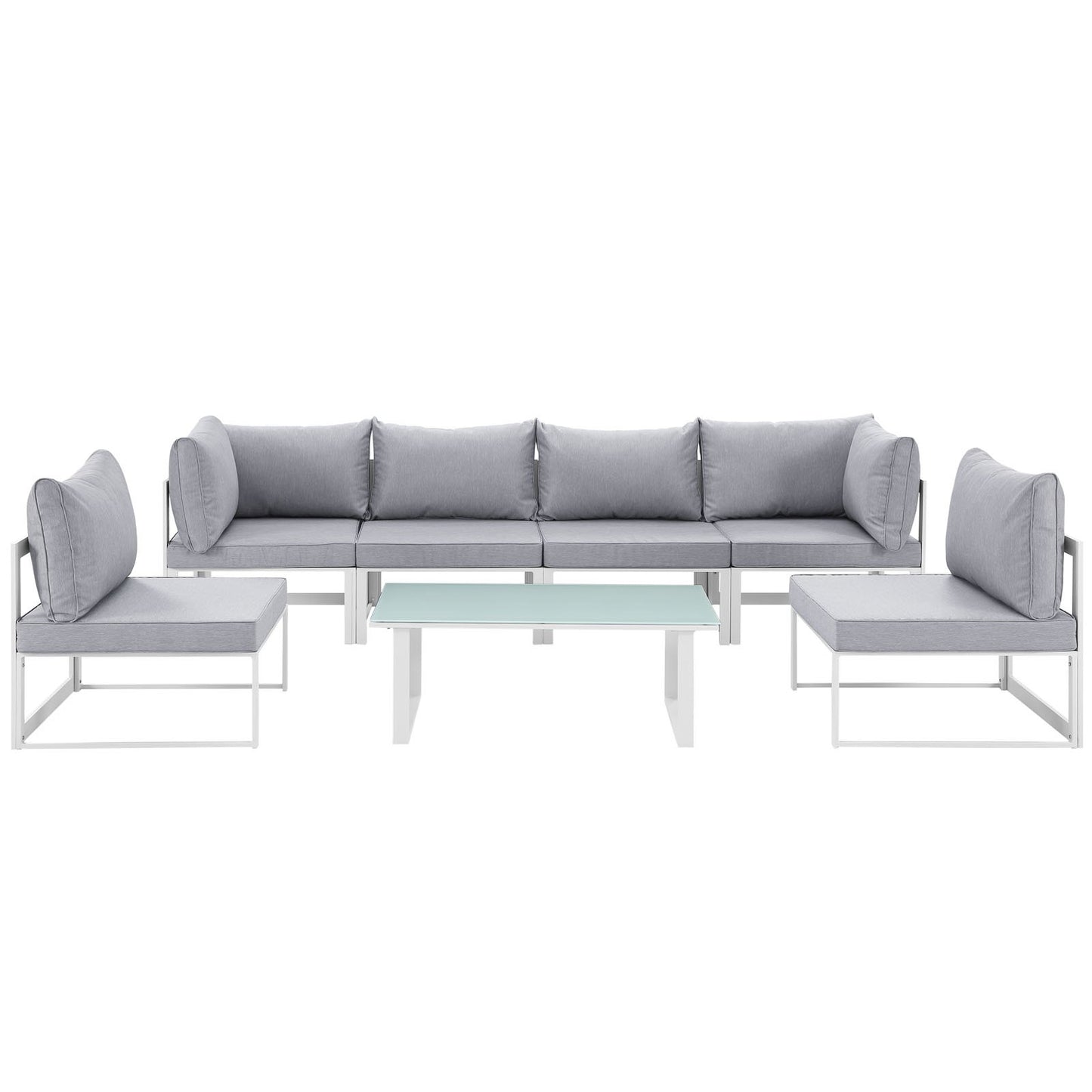 Patio Furniture Sets | Fortuna Outdoor Patio Collection | 7-Piece Sectional Sofa Set | Durable Aluminum Frame | All-Weather Cushions | Contemporary Outdoor Lounge Space | casafoyer.myshopify.com