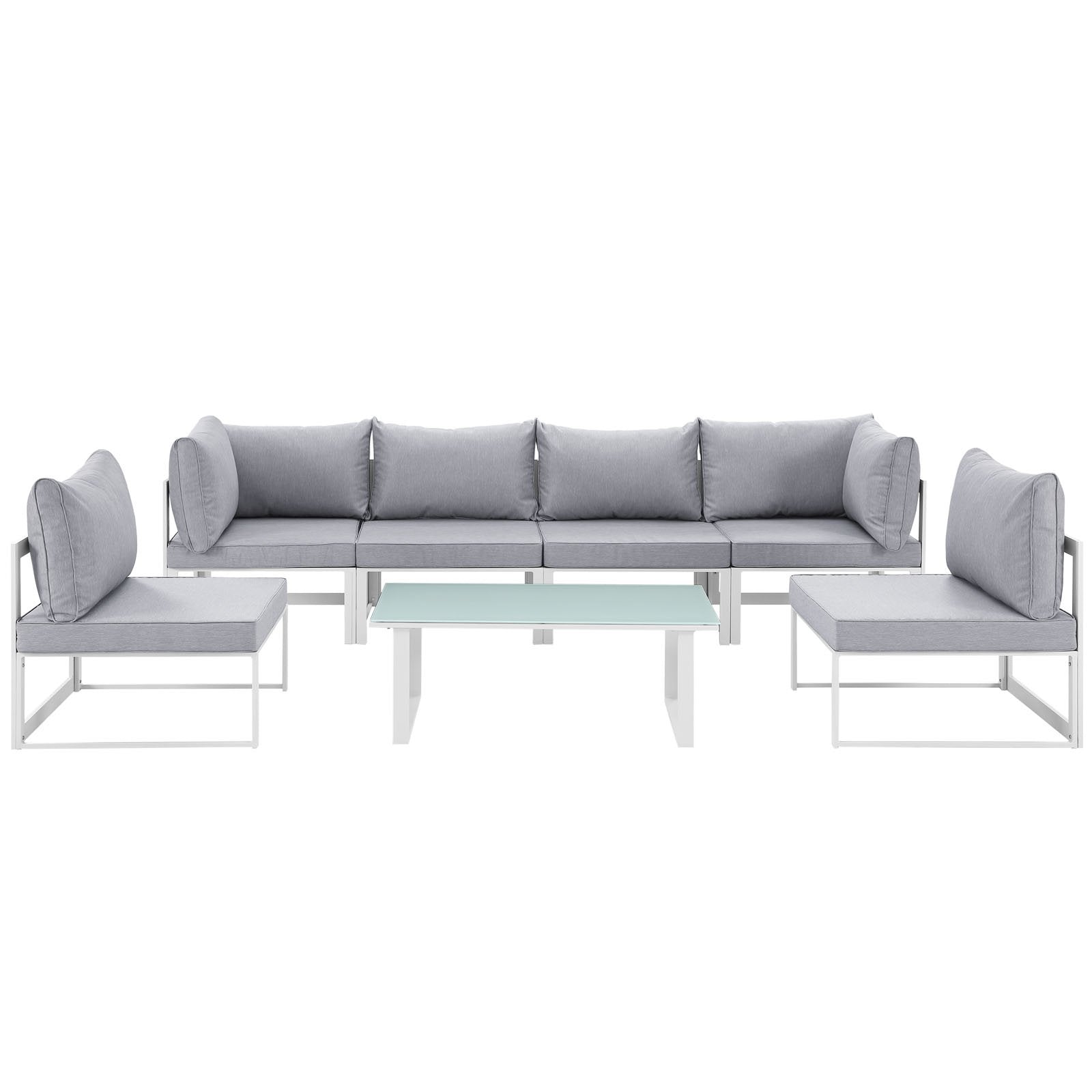 Patio Furniture Sets | Fortuna Outdoor Patio Collection | 7-Piece Sectional Sofa Set | Durable Aluminum Frame | All-Weather Cushions | Contemporary Outdoor Lounge Space | casafoyer.myshopify.com