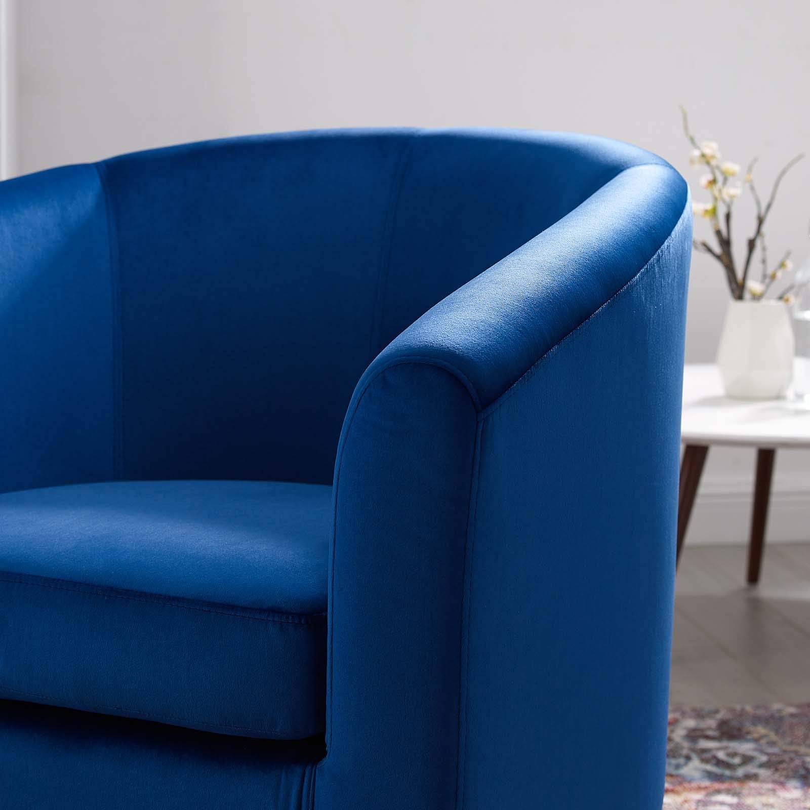 home office desk chairs | CasaFoyer Prospect Performance Velvet Lounge Accent Armchair | Stain-Resistant | Retro Modern Design | Ultimate Comfort | Navy | casafoyer.myshopify.com