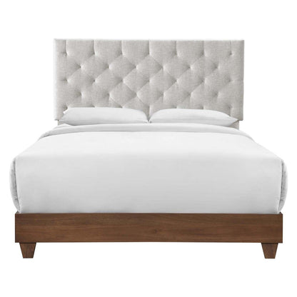 adjustable bed bases | CasaFoyer Rhiannon Tufted Upholstered Fabric Queen Bed | Walnut Beige | Luxury Design | Sturdy Frame | Easy Assembly | 800 lbs Weight Capacity | casafoyer.myshopify.com