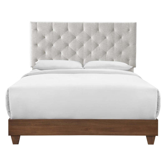 adjustable bed bases | CasaFoyer Rhiannon Tufted Upholstered Fabric Queen Bed | Walnut Beige | Luxury Design | Sturdy Frame | Easy Assembly | 800 lbs Weight Capacity | casafoyer.myshopify.com