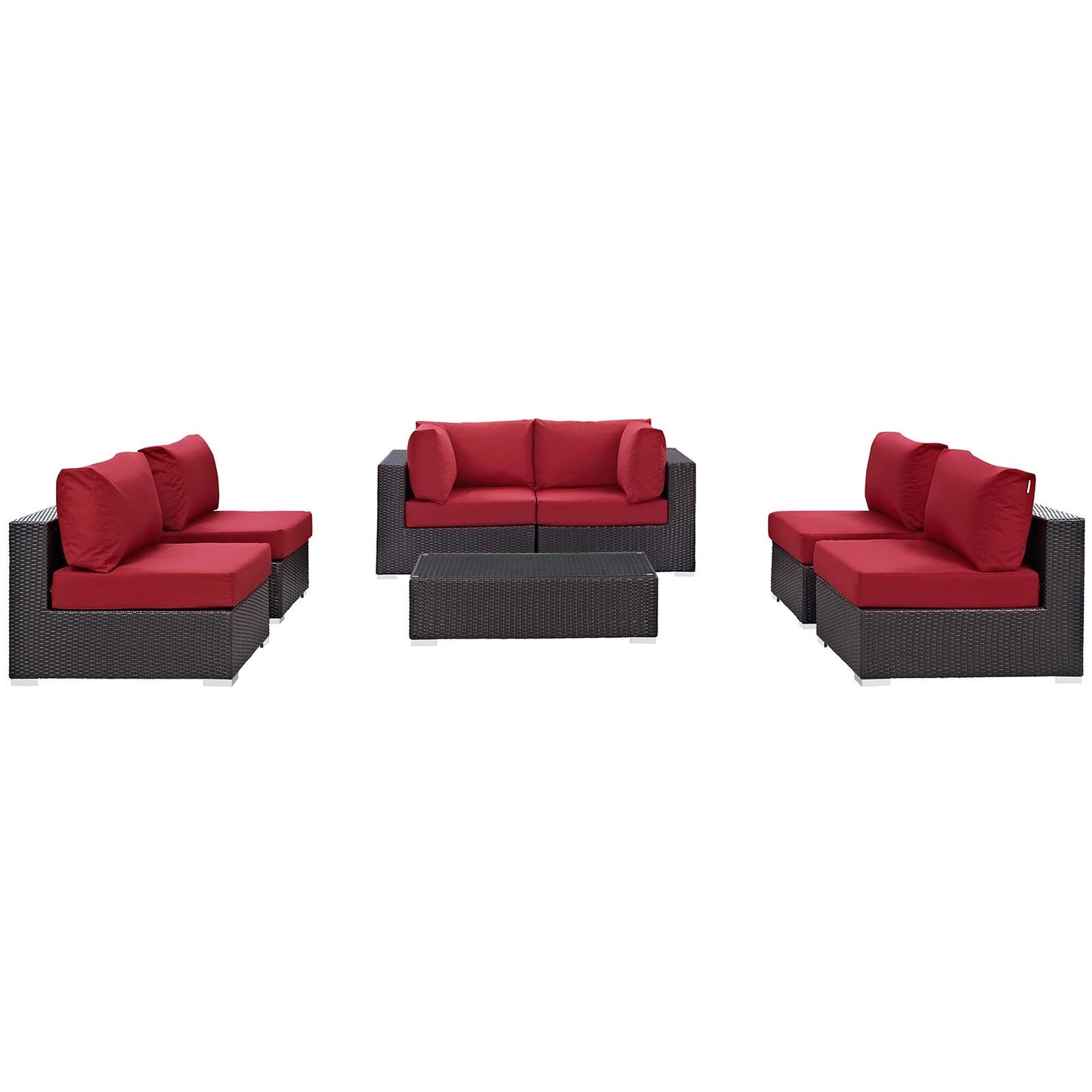 kitchen and dining room sets | CasaFoyer Convene Outdoor Sectional Set | Durable Rattan Weave | Weather-Resistant Cushions | Versatile Furniture for Patio, Backyard, Poolside | Includes 4 Armless Chairs, 1 Coffee Table, 2 Corner Chairs | casafoyer.myshopify.com
