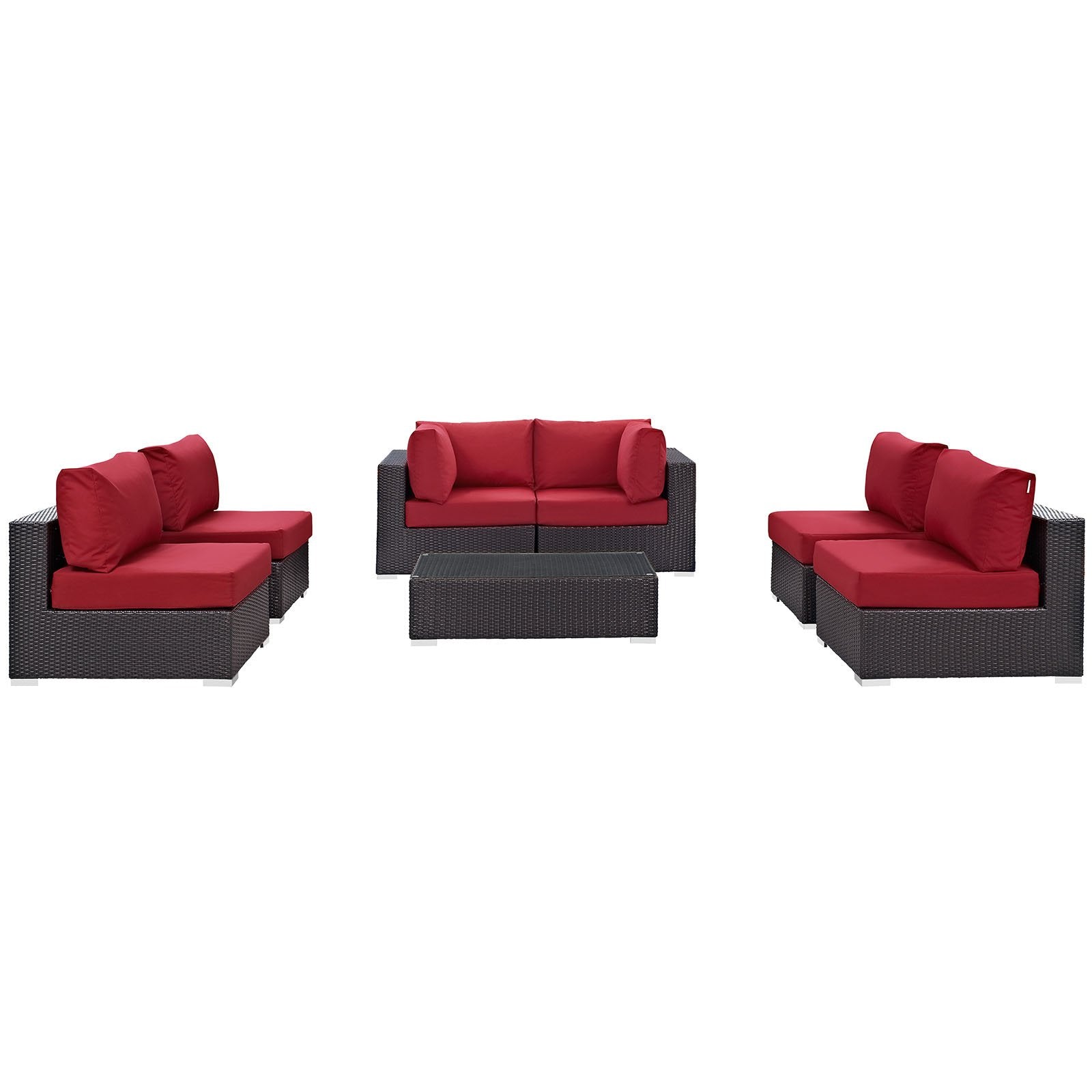 kitchen and dining room sets | CasaFoyer Convene Outdoor Sectional Set | Durable Rattan Weave | Weather-Resistant Cushions | Versatile Furniture for Patio, Backyard, Poolside | Includes 4 Armless Chairs, 1 Coffee Table, 2 Corner Chairs | casafoyer.myshopify.com