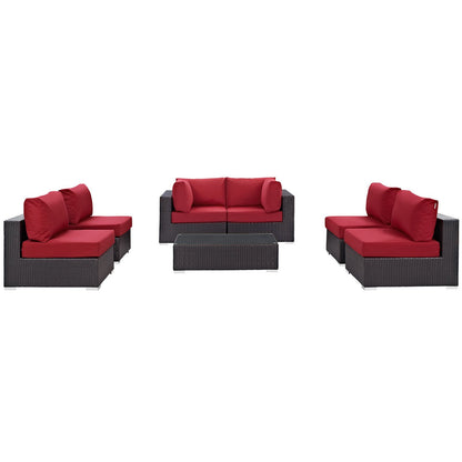 kitchen and dining room sets | CasaFoyer Convene Outdoor Sectional Set | Durable Rattan Weave | Weather-Resistant Cushions | Versatile Furniture for Patio, Backyard, Poolside | Includes 4 Armless Chairs, 1 Coffee Table, 2 Corner Chairs | casafoyer.myshopify.com