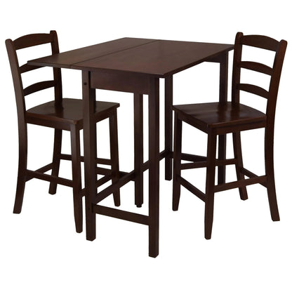 childrens table and chair sets | CasaFoyer Versatile High Table Set | Foldable Leaf | Ladder Back Counter Stools | Antique Walnut Finish | Ready to Assemble | 49.45 lbs | casafoyer.myshopify.com