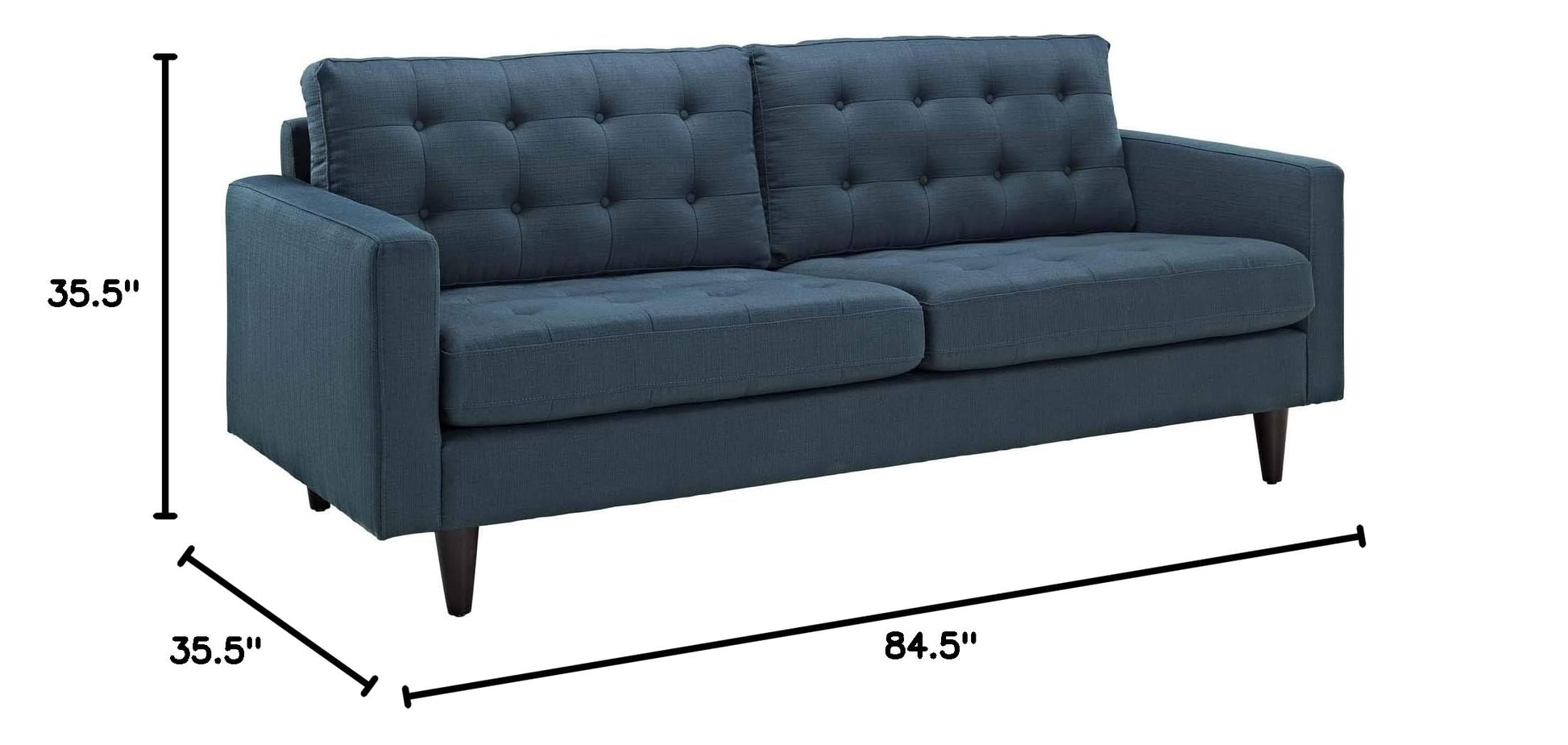 sofas | Empress Upholstered Sofa | Exquisite Design | Tufted Buttons | Luxurious Cushions | Elegant Armrests | Sturdy Wooden Legs | Bonded Leather Upholstery | casafoyer.myshopify.com
