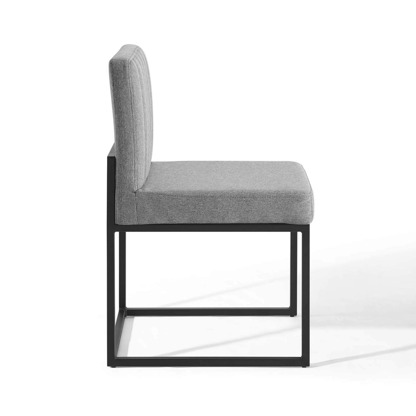 home office desk chairs | CasaFoyer Carriage Channel Tufted Upholstered Dining Chair Set of 2 | Black Sled Base | Polyester Fabric | Glamorous Design | 331 lbs Weight Capacity | casafoyer.myshopify.com