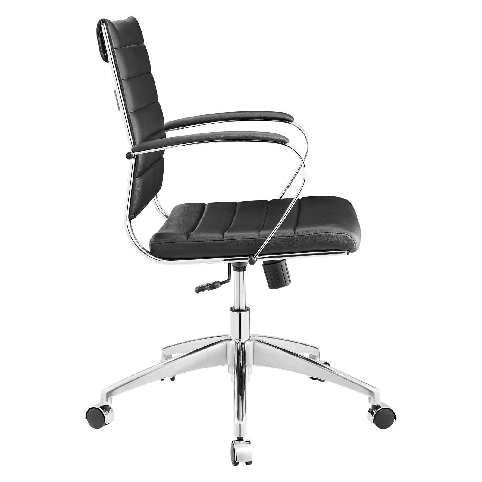 home office desk chairs | CasaFoyer Jive Ribbed Mid Back Executive Office Chair | Stylish & Functional | Natural Posture Support | Padded Cushion & Arms | 90-Degree Wrist Angling | Chrome-Plated Aluminum Base | Easy Mobility | casafoyer.myshopify.com