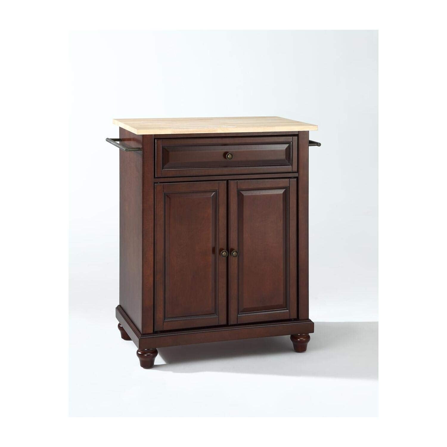 Kitchen Storage | Durable Solid Hardwood Kitchen Island | Elegant Raised Panel Doors & Drawer | Ample Storage Space | Vintage Mahogany Finish | casafoyer.myshopify.com