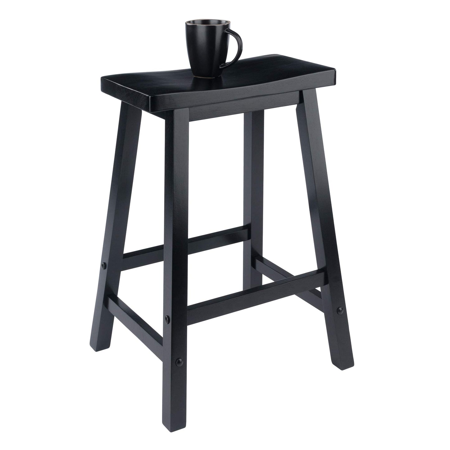 STOOL_SEATING | CasaFoyer  Wood Satori Saddle Seat Counter Stool | 24 Height | Black Finish | Durable Beech Wood | Stable & Stylish | Easy Assembly | 60-Day Replacement | casafoyer.myshopify.com