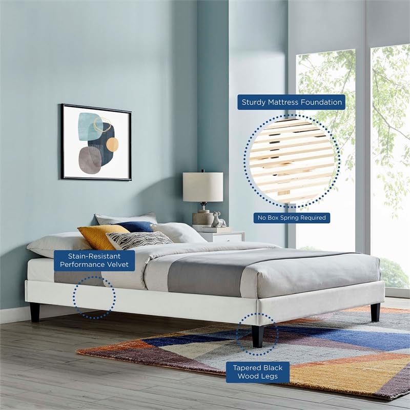 adjustable bed bases | CasaFoyer Reign Performance Velvet Full Platform Bed Frame | Sturdy & Elegant | Compatible with Memory Foam, Latex, Innerspring & Hybrid Mattresses | Easy Assembly | 800 lbs Weight Capacity | casafoyer.myshopify.com