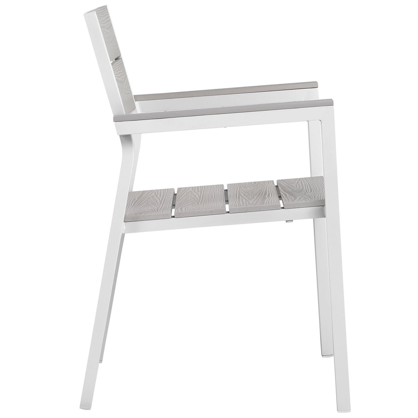 Patio Furniture Sets | Maine Outdoor Patio Dining Furniture Collection | Synthetic Wood Grain Plank Boards | Aluminum Frame | Ideal for Contemporary Outdoor Dining | 5 Piece Set | casafoyer.myshopify.com