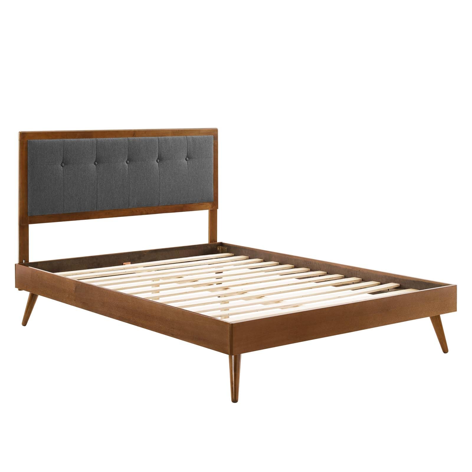 Bed | CasaFoyer Willow Tufted Wood Full Platform Bed | Mid-Century Design | Upholstered Headboard | Wood Frame | Durable Construction | No Box Spring Needed | Easy Assembly | 601 lbs Weight Capacity | casafoyer.myshopify.com