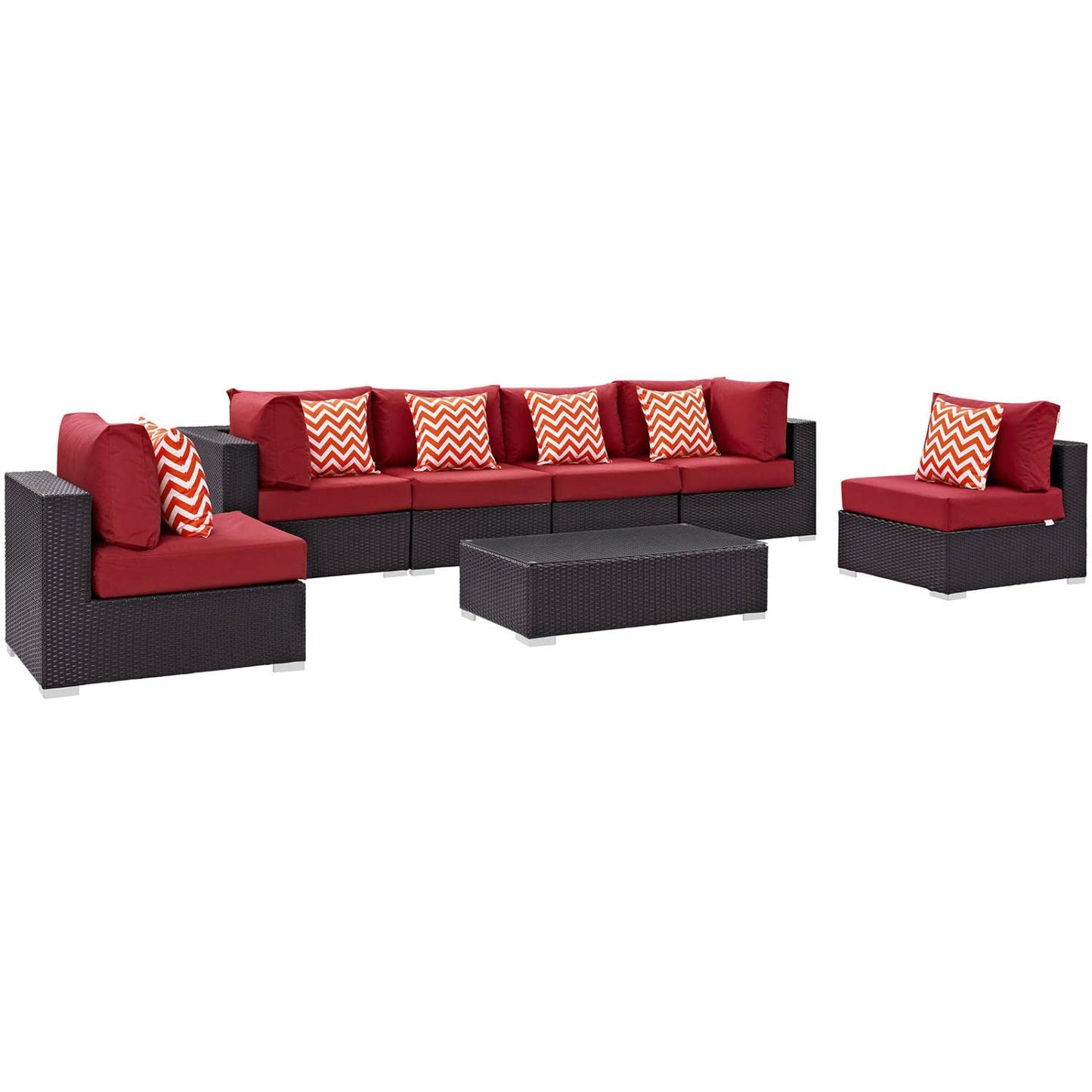 kitchen and dining room sets | CasaFoyer Convene Outdoor Sectional Set | Durable Rattan Weave | Weather-Resistant Cushions | 7 Piece Patio Furniture | casafoyer.myshopify.com