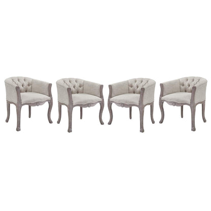 home office desk chairs | CasaFoyer Crown Dining Armchair Set of 4 | Luxurious Elegance | Fluted Wood Frame | Cabriole Legs | Upholstered Fabric | Comfortable & Stylish | Vintage French Look | Supports 331 lbs | Fully Assembled | casafoyer.myshopify.com