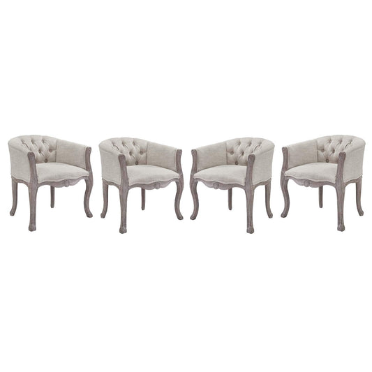 home office desk chairs | CasaFoyer Crown French Vintage Dining Accent Armchair Set of 2 | Luxurious Elegance | Fluted Wood Frame | Cabriole Legs | Padded Seat | Button Tufting | Vintage French Look | Fully Assembled | Beige | casafoyer.myshopify.com
