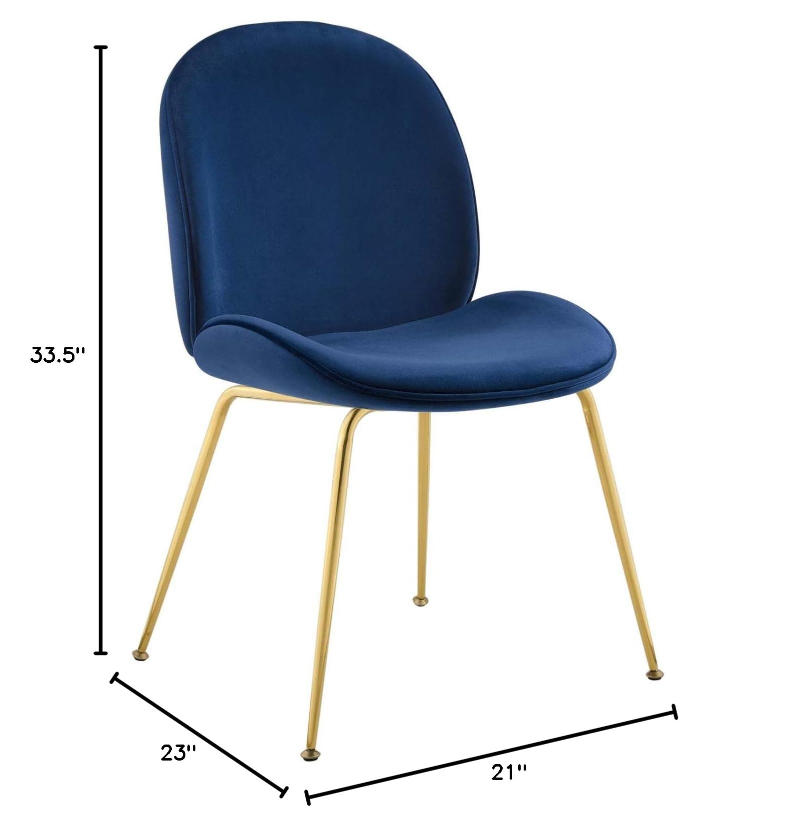 home office desk chairs | CasaFoyer Scoop Gold Stainless Steel Leg Dining Chair | Navy | Vintage Glamour | Stain-Resistant Velvet Upholstery | Dense Foam Padding | Non-Marking Foot Caps | Charming & Sophisticated | casafoyer.myshopify.com