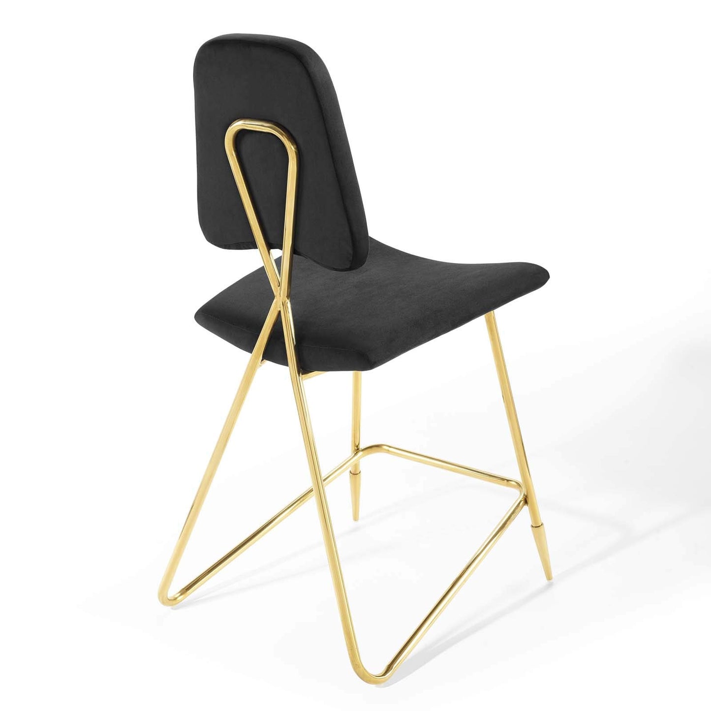 barstools | CasaFoyer Ponder Upholstered Performance Velvet Dining Room Counter Stool | Comfortable, Stylish, and Practical | Stain-Resistant Velvet Upholstery | Gold Stainless Steel Base | Set of 1 | casafoyer.myshopify.com