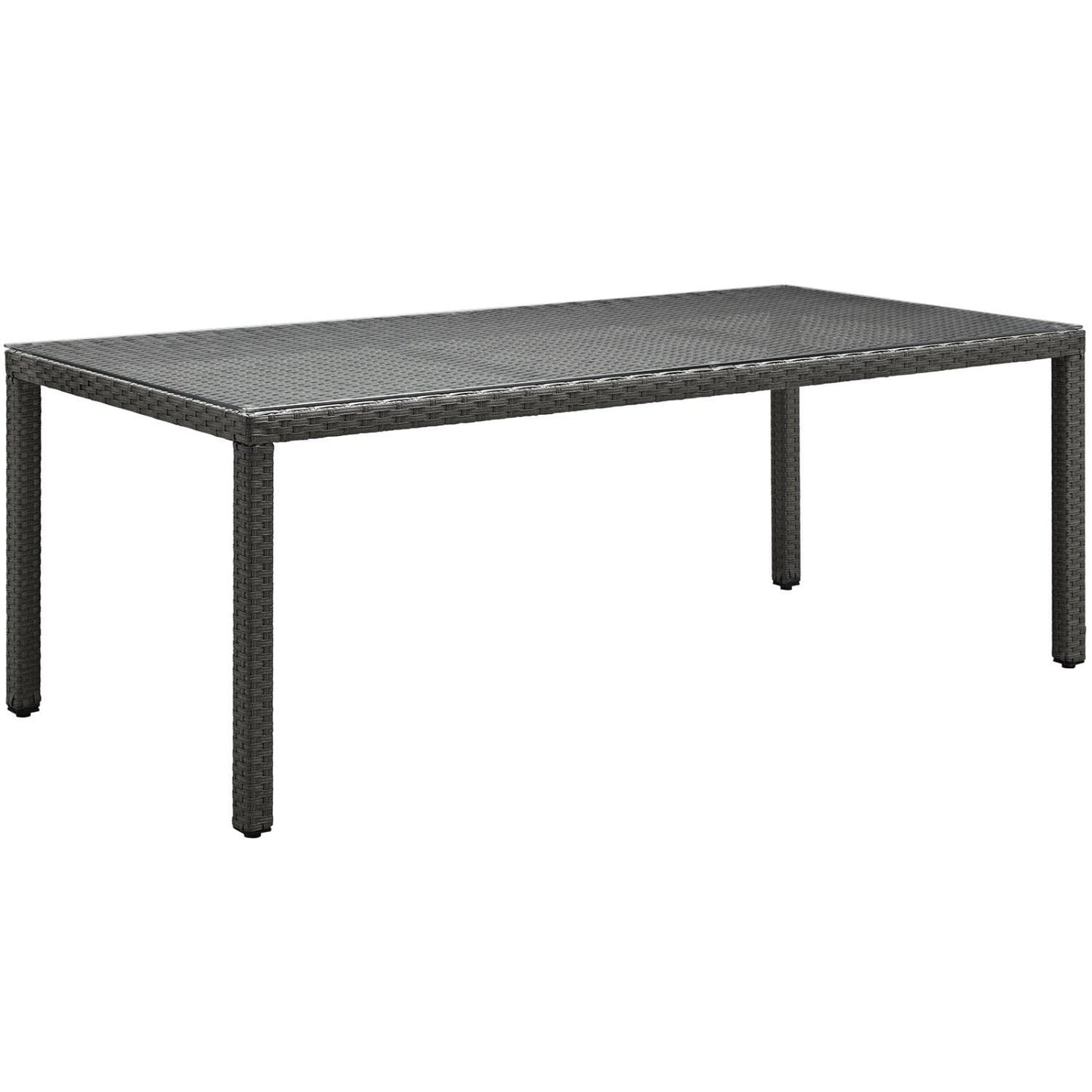 Dining Table | Sojourn 82 Patio Dining Table | Sturdy & Versatile Seating | Synthetic Rattan Weave | UV Protection | Powder-Coated Aluminum Frame | casafoyer.myshopify.com