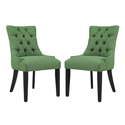 home office desk chairs | CasaFoyer Regent Dining Side Chair Set of 2 | Exquisite Nostalgic Design | Tufted Buttons | Nailhead Trim | Foam Cushioned Seat | Polyester Fabric | Non-Marking Foot Caps | Tapered Wood Legs | Green | casafoyer.myshopify.com
