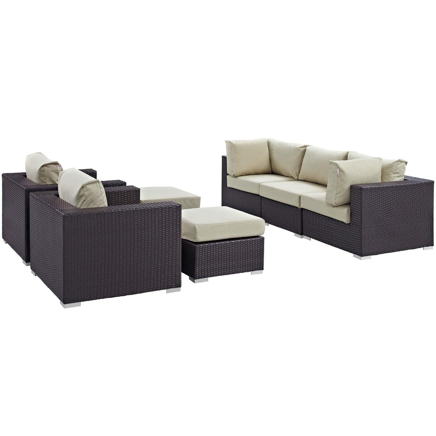 kitchen and dining room sets | CasaFoyer Convene Outdoor Sectional Set | Durable Rattan Weave | Weather-Resistant Cushions | Versatile & Stylish | 7 Piece Patio Sofa Set | casafoyer.myshopify.com