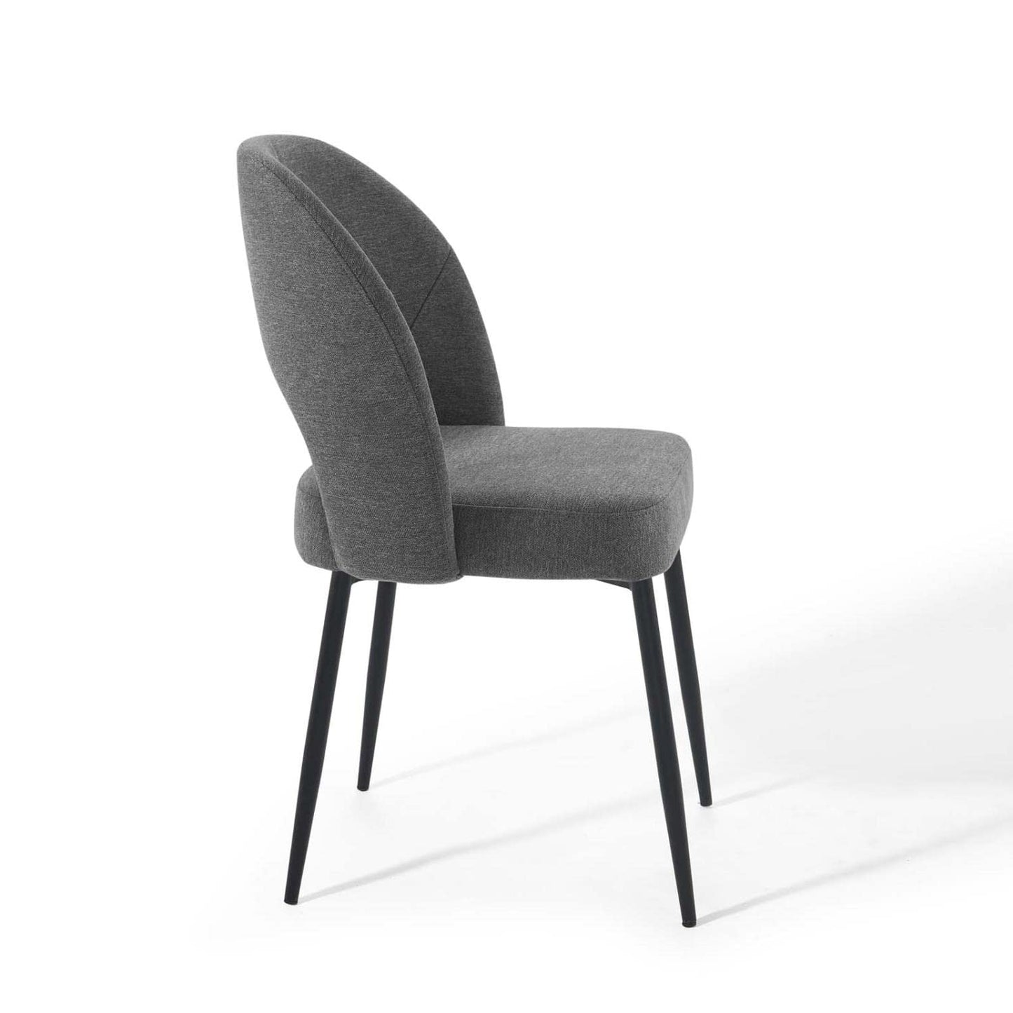 Dining Table | Rouse Upholstered Fabric Dining Side Chair | Elegant & Cozy | Plush Foam Padding | Soft Fabric Upholstery | Sturdy Bentwood Construction | Matte Black Stainless Steel Legs | Mid-Century Design | 331 lbs Capacity | Set of 1 | casafoyer.myshopify.com