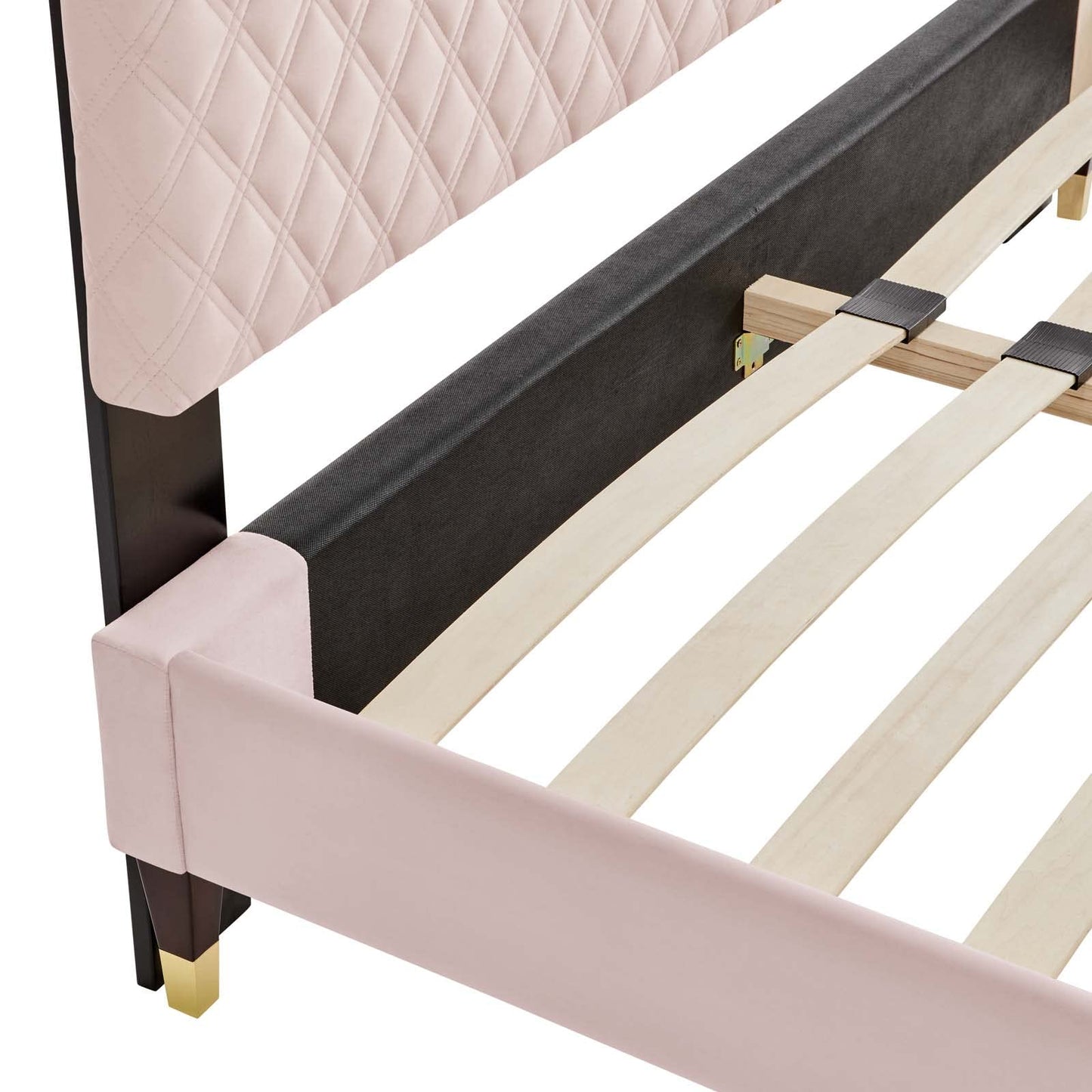 bed frames | CasaFoyer Harlow Performance Velvet King Bed Frame | Elegant Deco Style | Stain-Resistant Upholstery | Reinforced Support | 800 lbs Weight Capacity | casafoyer.myshopify.com