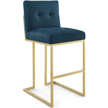 barstools | CasaFoyer Privy Bar Stool Set of 2 | Gold Stainless Steel | Plush Fabric Upholstery | No Assembly | 331 lbs Capacity | casafoyer.myshopify.com
