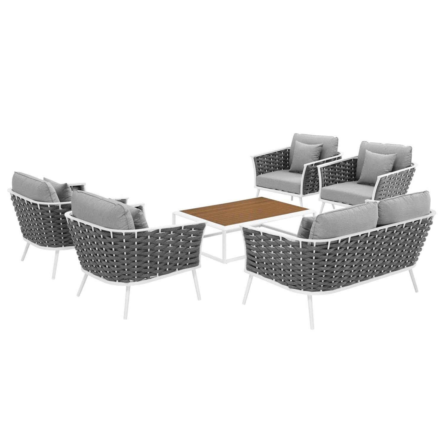 kitchen and dining room sets | CasaFoyer Stance Outdoor Collection | 6-Piece Patio Set | Armchairs, Loveseat, Coffee Table | Sleek Design | Waterproof Cushions | Durable Aluminum Frame | casafoyer.myshopify.com